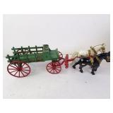 Early 1900s Kenton Cast Iron Horse Drawn Wagon