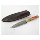 MHS Cutlery Damascus Boot Knife w/ Sheath