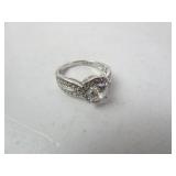 Sterling Silver Round Cut CZ Size 7 Womans Ring