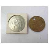 Lot of 2 Commemorative Coins - Capricorn & 1977