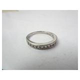 Sterling Silver CZ Band Size 8 Womans Ring