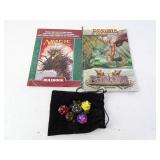Lot of D20 Dice & Magic The Gathering Manuals