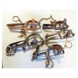 Lot of 5 Small Vintage Leg Traps