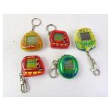 Lot of 5 Giga Pets Digital Key Chains & Related
