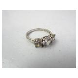 Sterling Silver 3-Stone Journey Size 8 Womans