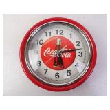 9" Coca Cola Metal Body Quartz Wall Clock