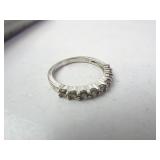 Sterling Silver CZ Band Size 6.75  Womans Ring