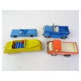 Lot of 4 Vintage Car Toys - Topper Renwal