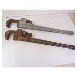Two Oversized Ridgid Pipe Wrenches