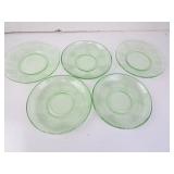 Lot of 5 Antique 5.75" Uranium Glass Plates