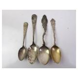 Lot of 4 Sterling Silver Antique Spoons 1.84ozt -