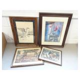 Lot of Misc. Framed Art Prints - Currier & Ives