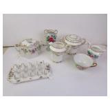 Lot of Antique Floral Print Chinaware Pieces