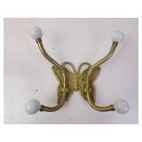 Vintage Brass Butterfly Coat Hook
