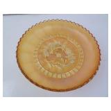 8" Vintage Matte Orange Carnival Glass Wild