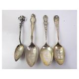 Lot of 4 Sterling Silver Misc. Souvenir Spoons