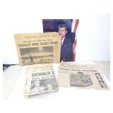 Lot of Vintage Wisconsin JFK Themed Newspapers &