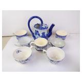 Lot of Misc. Vintage Asian Style Flow Blue Tea