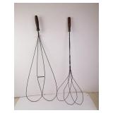 Lot of 2 Antique Wire Rug Whackers