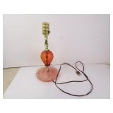14" Vintage Pink Glass Table Lamp Stand