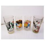 Lot of 4 Collectors Cartoon Glasses - Smurfs &
