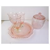 Lot of Vintage Pink Glass Pieces - Mayfair Rose