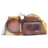 Lot of Misc. Amber Glass Kitchenware