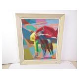 1958 Duran Bullfighter Abstract Painting in Frame