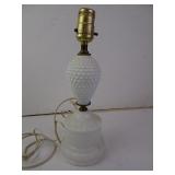Hobnail Milk Glass Lamp