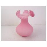 7" Fenton Pink Satin Vase