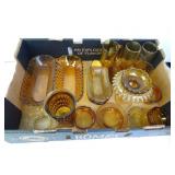 Large Lot of Antique Amber Glass Pieces