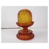 Antique Amber Glass Hobnail Fairy Light on