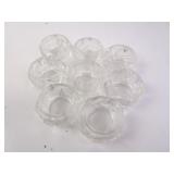 Lot of 8 Antique Etched Glass Salt Cellars