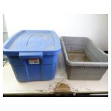 Two Plastic Storage Totes