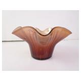 Vintage Dark Carnival Glass Fluted Vase 5.5"