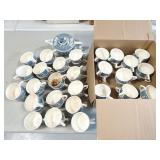 Large Lot of Vintage Blue Currier & Ives Teacups