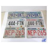 Wisconsin and Minnesota License Plates