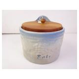 19th Century Stoneware Glazed Salt Cannister with