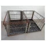 Lot of 2 Vintage Morning Glory Wire Milk Crates