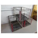 Lot of 3 Vintage Morning Glory Wire Milk Crates