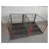 Lot of 2 Vintage Morning Glory Wire Milk Crates