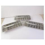 Lot of 3 Vintage Metal Lever Release Ice Trays -