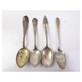 Lot of 4 Sterling Silver Misc. Souvenir Spoons