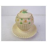 Vintage Maruhan Japan Honey Lidded Jar on