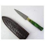 Damascus Boot Knife w/ Sheath - MHS Cutlery