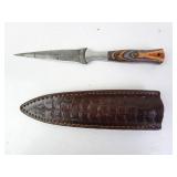 Damascus Boot Knife w/ Sheath - MHS Cutlery