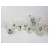 Lot of Vintage Beer Brand Glass Barware - Old