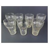 Lot of 7 Vintage Coca Cola Glasses