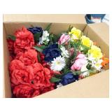 Large Box of Artificial Flower Arrangements