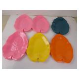 6pc Set of Melamine Leaf Trays